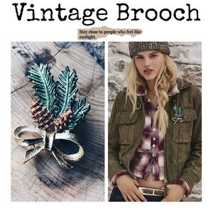 Brooch Evergreen and pine cone